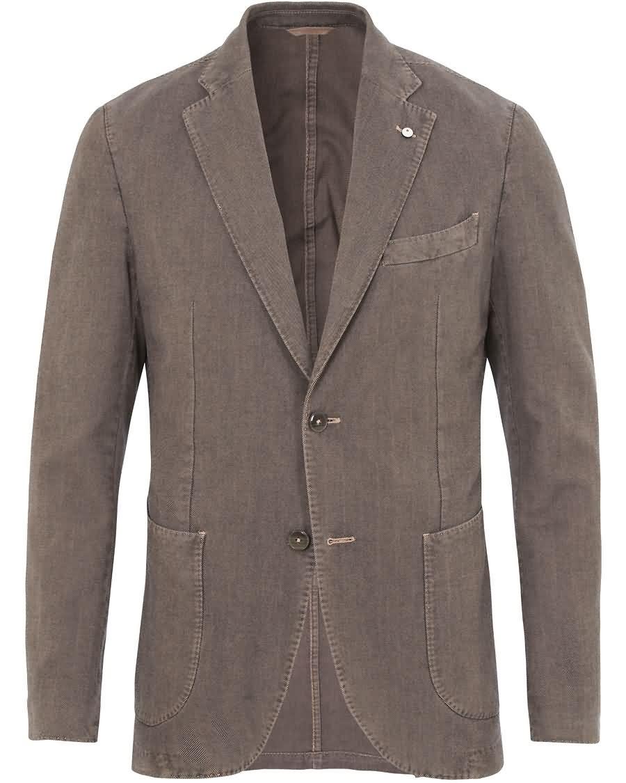 l.b.m. 1911 jack regular cotton herringbone blazer grey På Salg Roman jqg7y